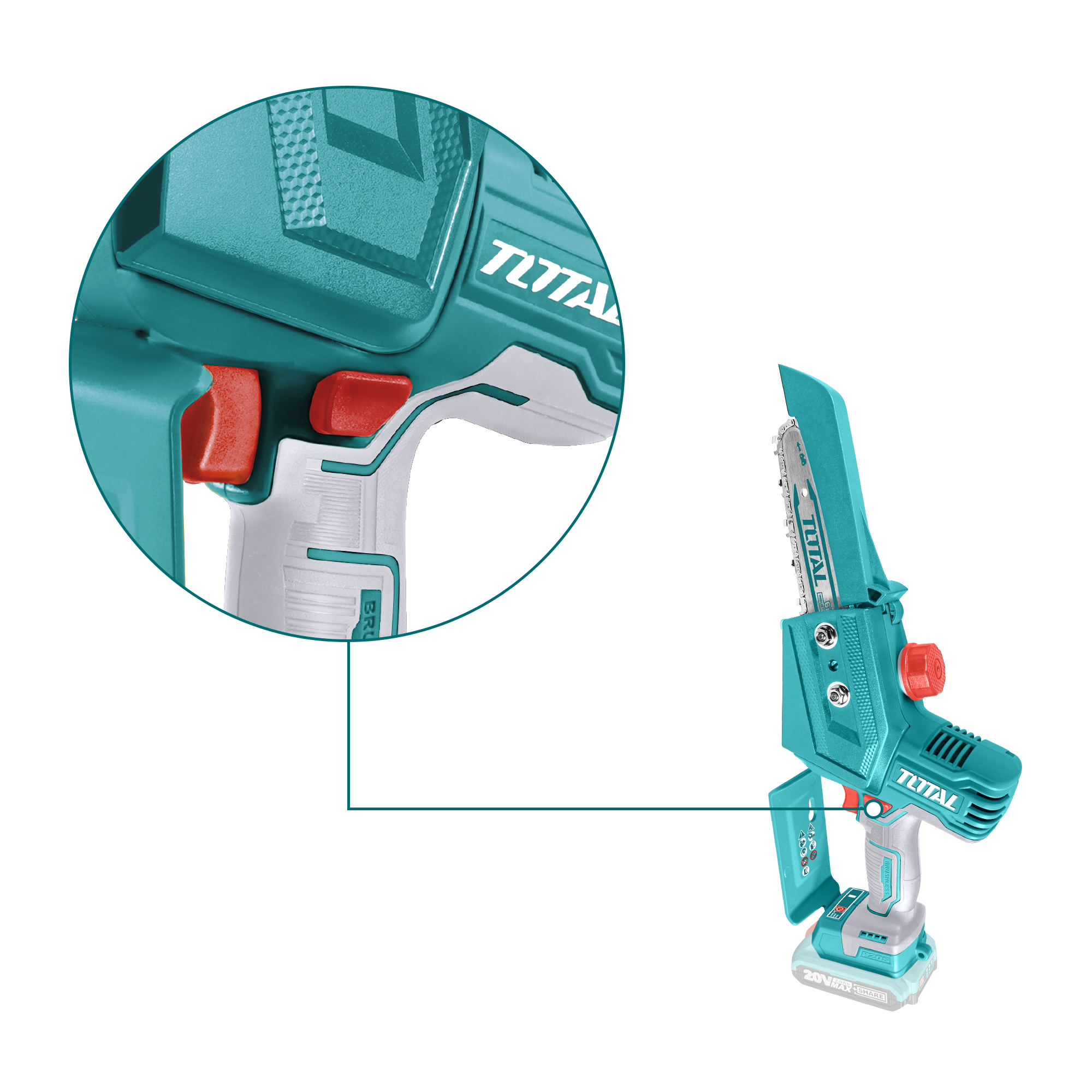 Motosserra brushless a bateria TGSLI2068 | 20 V