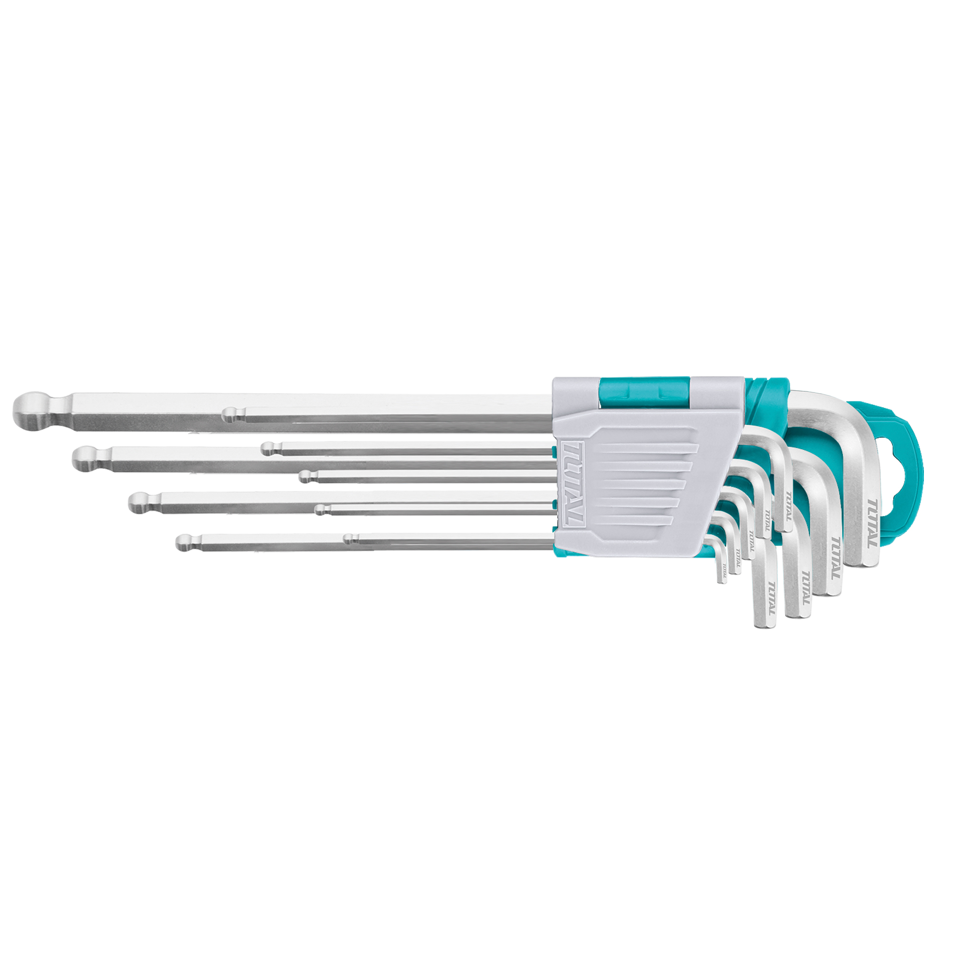 Jogo de 9 chaves Allen de ponta esférica THT106291 | Cromo-vanádio (Cr-V)