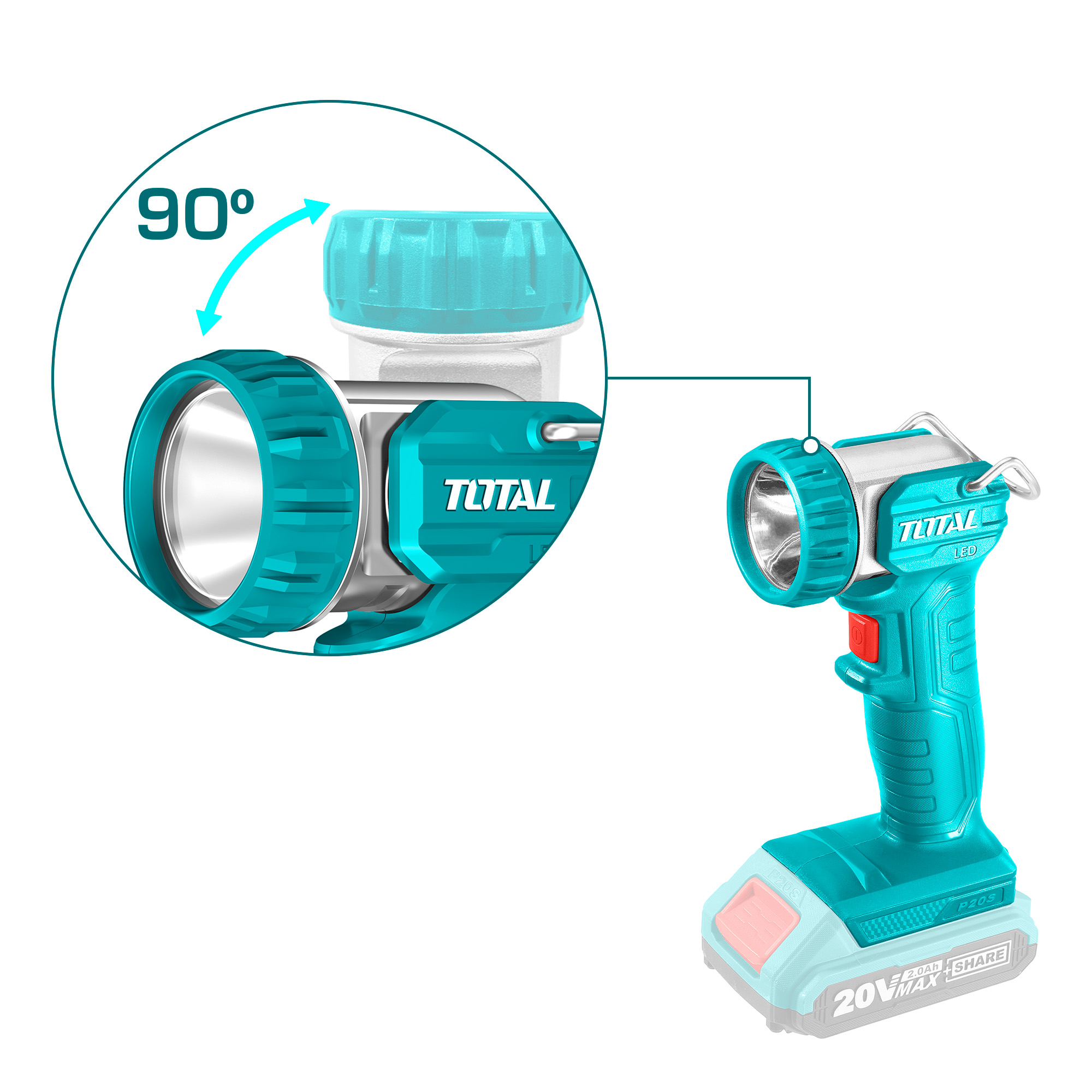 Lanterna LED a bateria TWLI2038 | 20 V