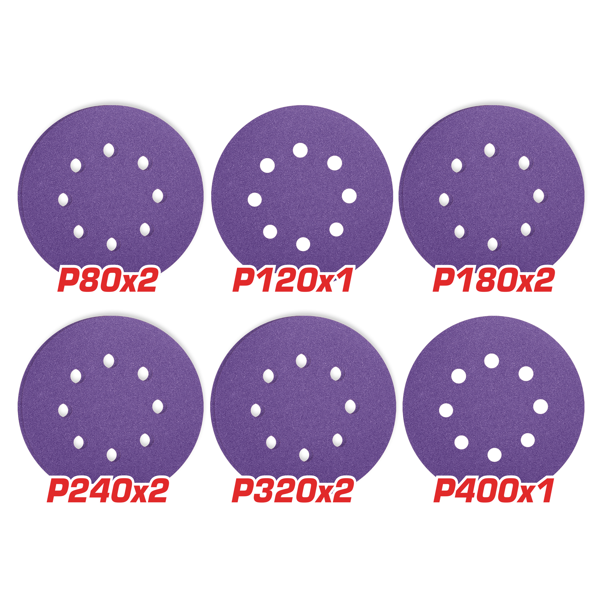 Jogo de folhas abrasivas redondas TAC73150102 | Ø150 mm