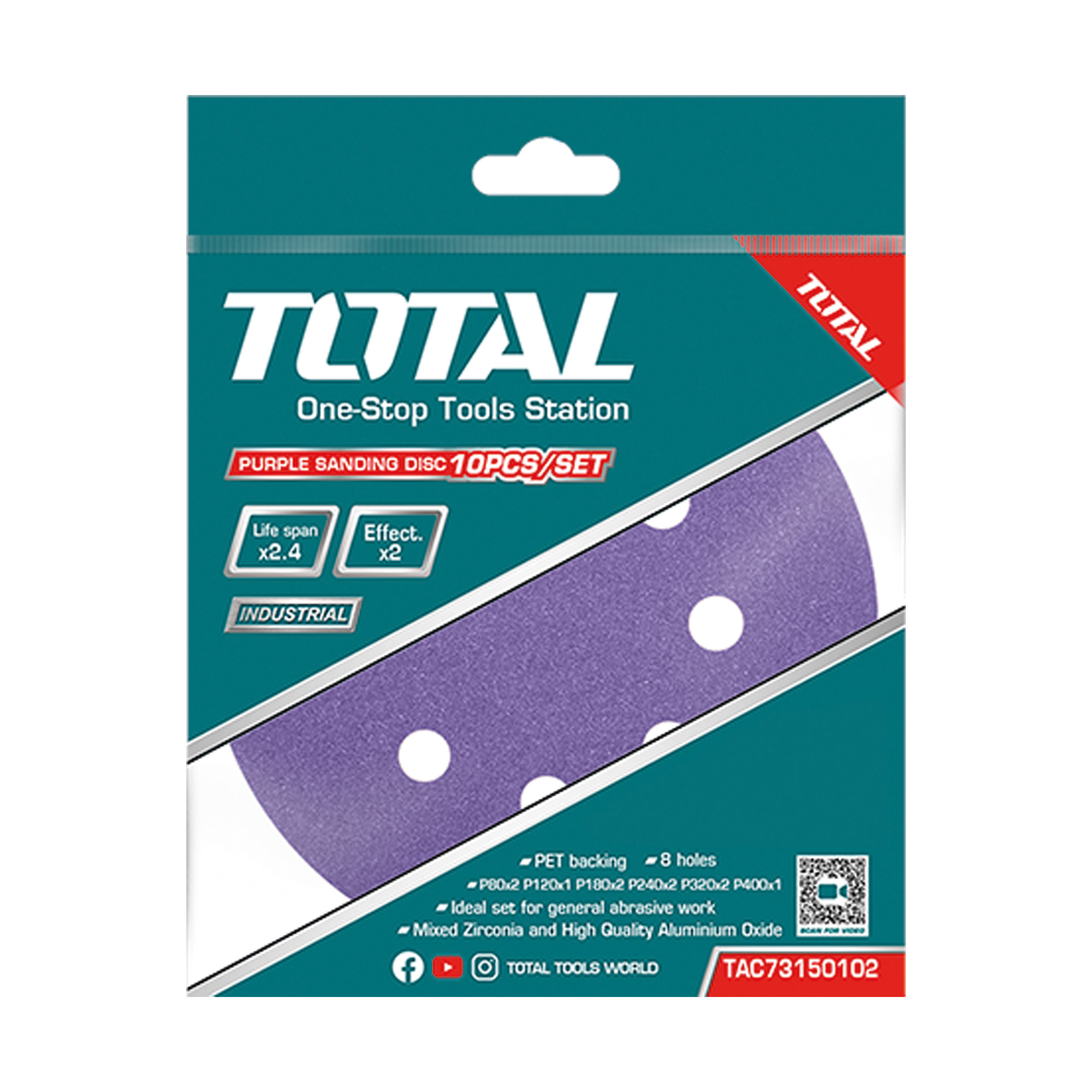 Jogo de folhas abrasivas redondas TAC73150102 | Ø150 mm