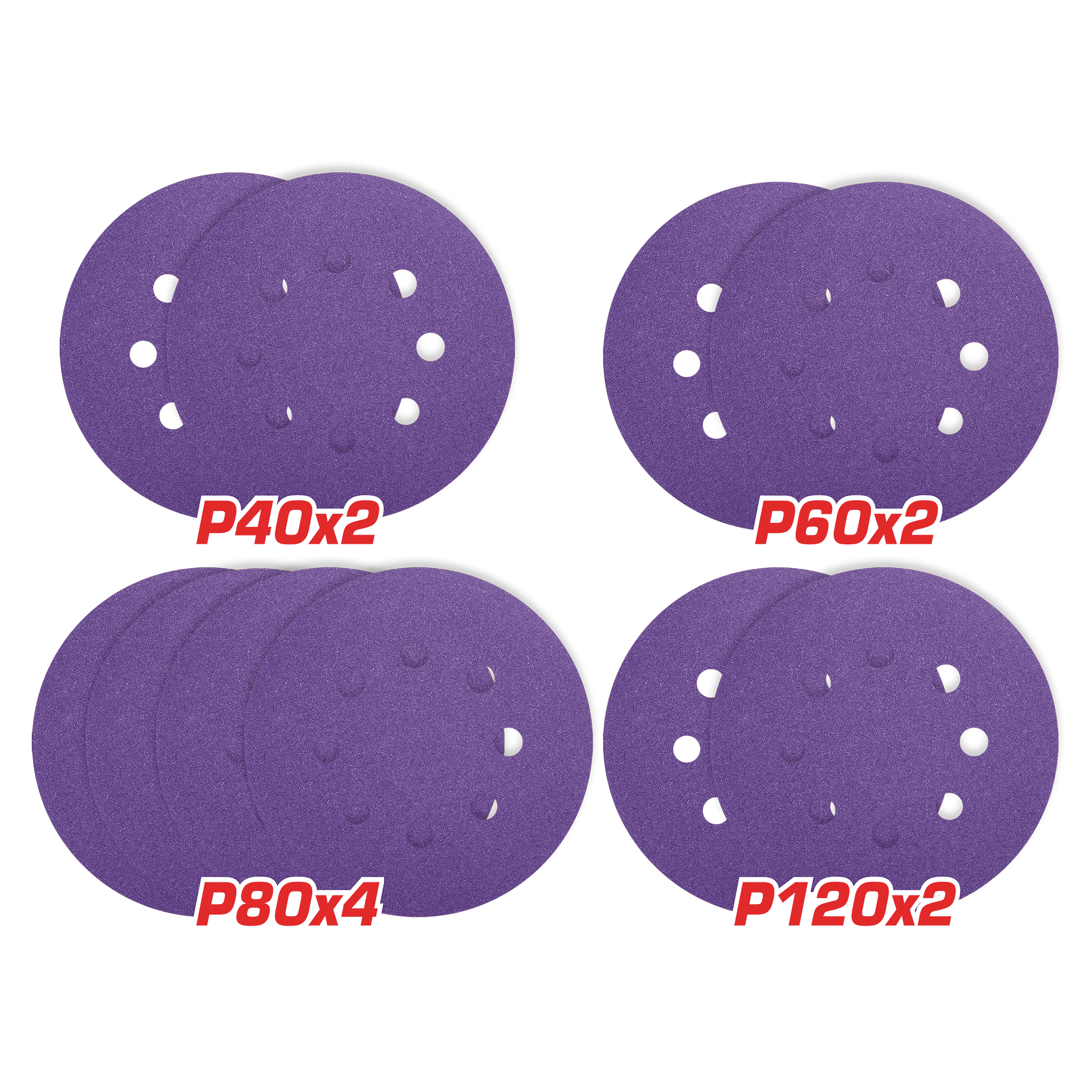 Jogo de folhas abrasivas redondas TAC73150103 | Ø150 mm
