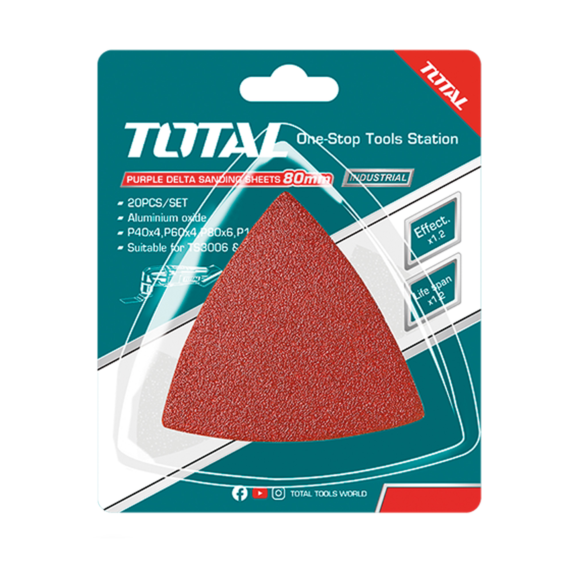 Jogo de folhas abrasivas para lixadeira multifunções TAC78080201
