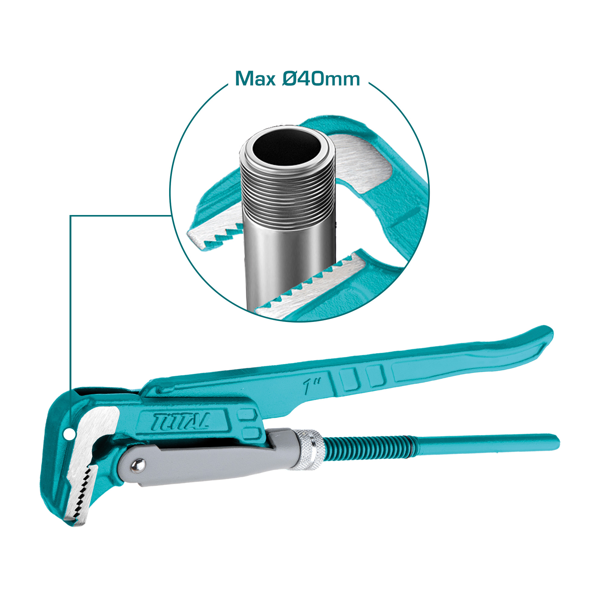 Chave de grifo sueca 90º THT172L | 1'' | Aço ao carbono