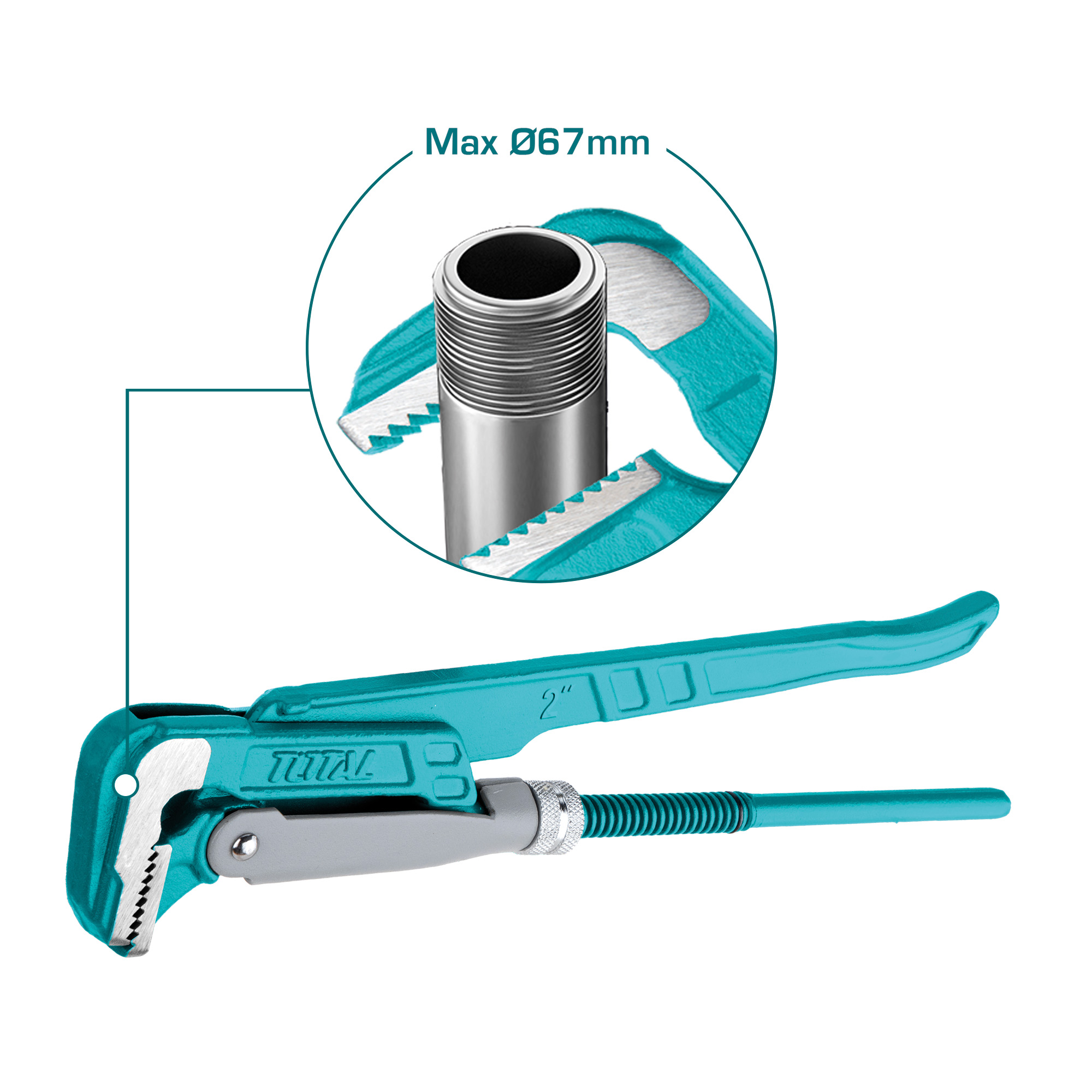 Chave de grifo sueca 90º THT172L | 2'' | Aço ao carbono
