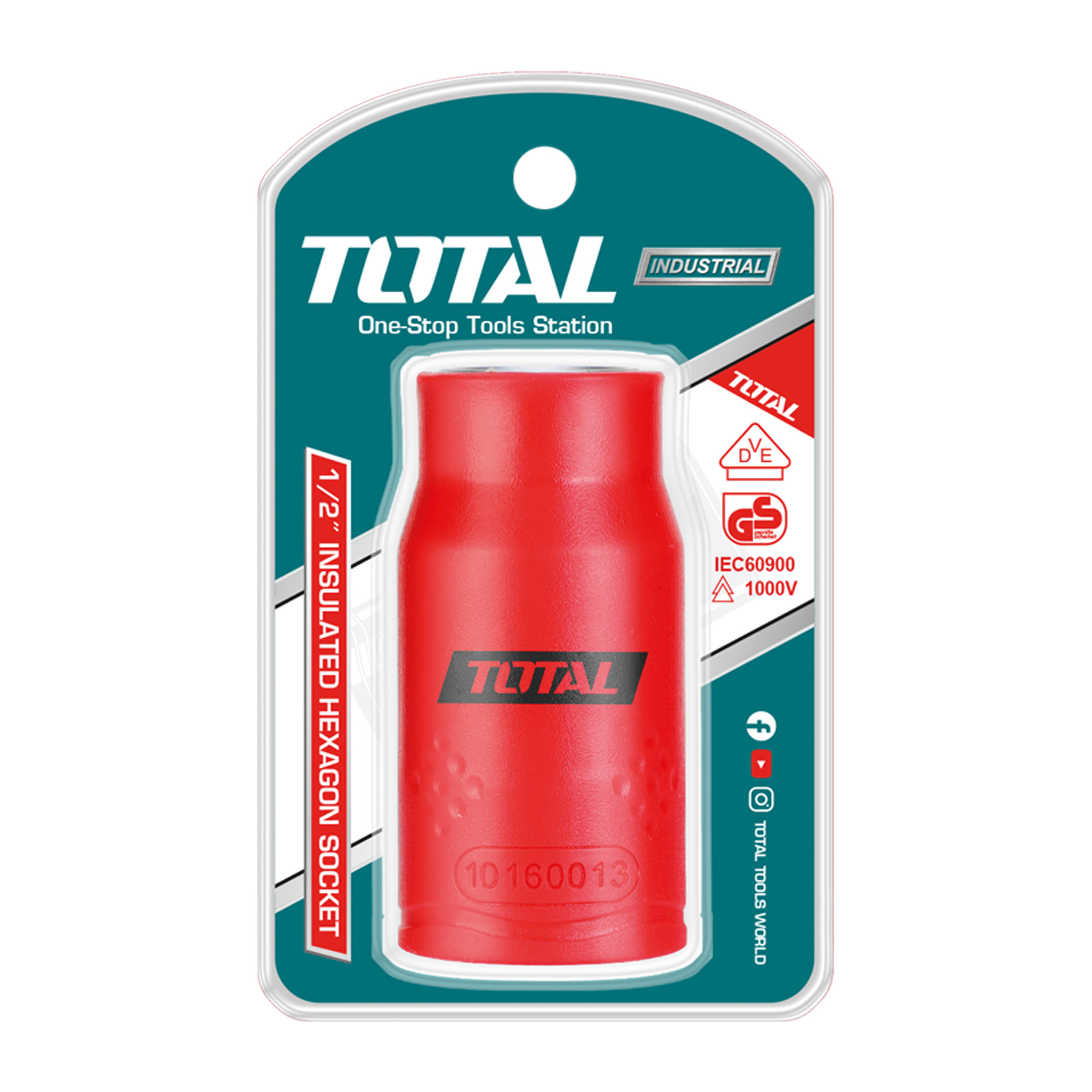 Caixa hexagonal 1/2'' isolada THIHAST12 | 10 mm | Cromo-vanádio (Cr-V)