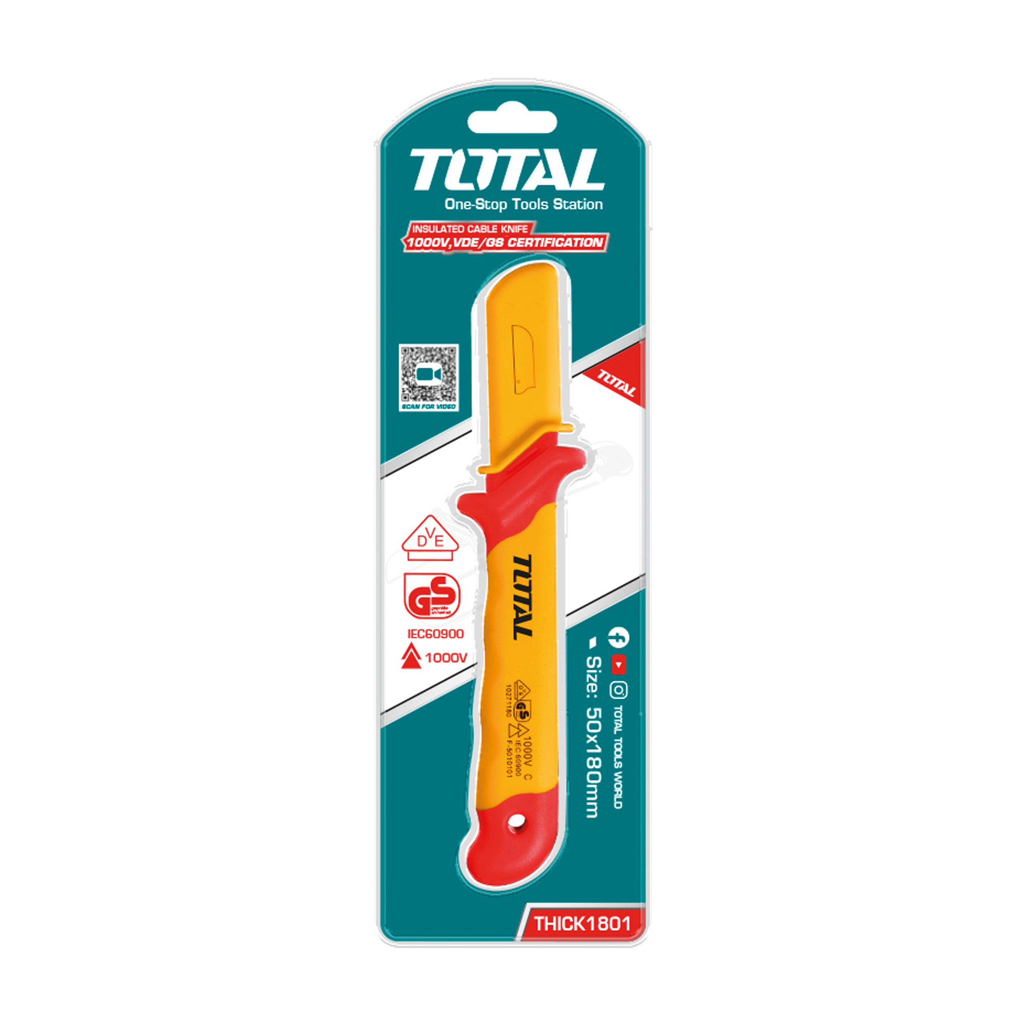 Faca de eletricista THICK1801 | 180 mm