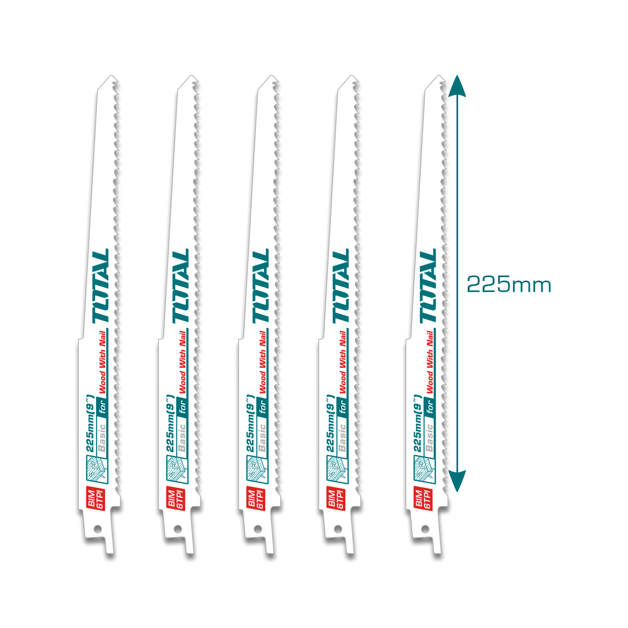 Lâminas de sabre TRSB1111DF | 225 x 19 x 1,2 mm