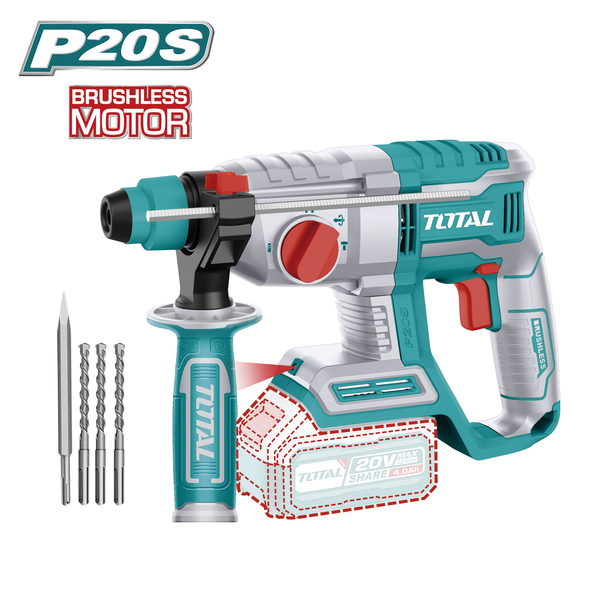 Martelo perfurador brushless a bateria TRHLI20208 | 20 V