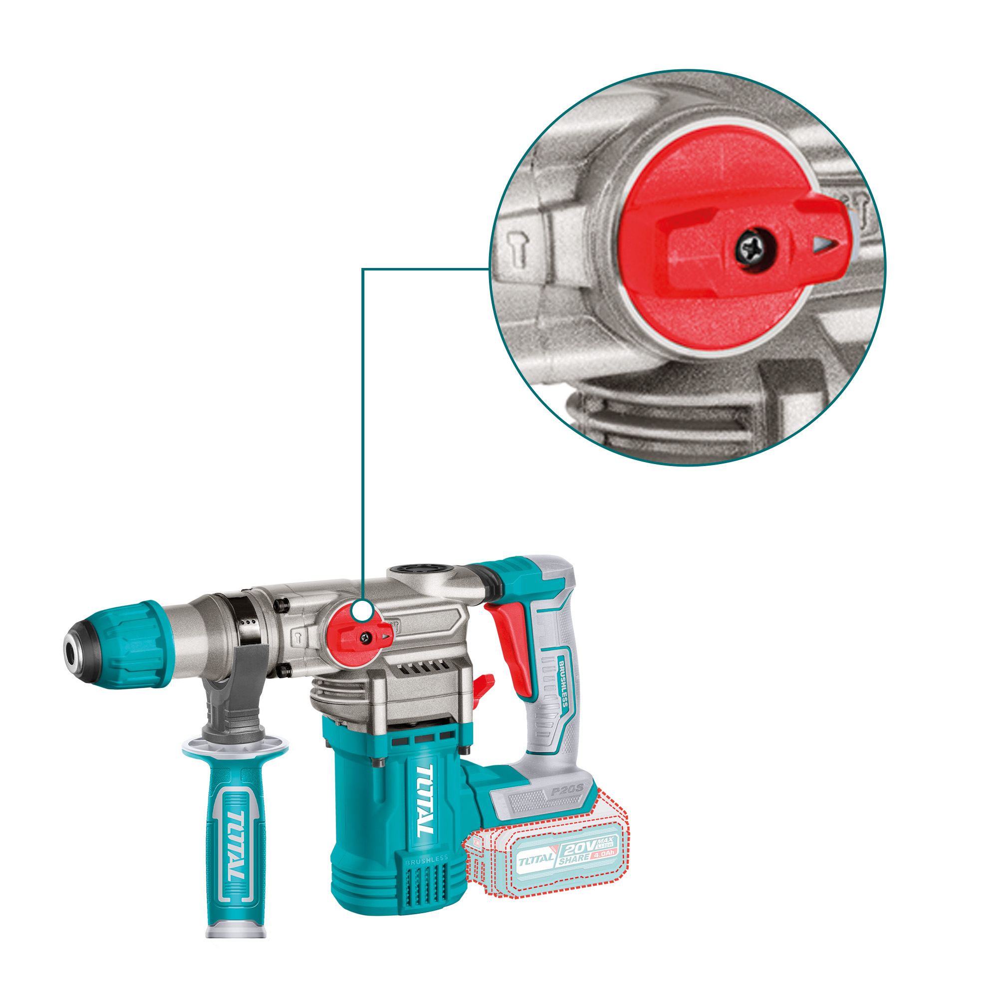 Martelo perfurador brushless a bateria TRHLI20288 | 20 V