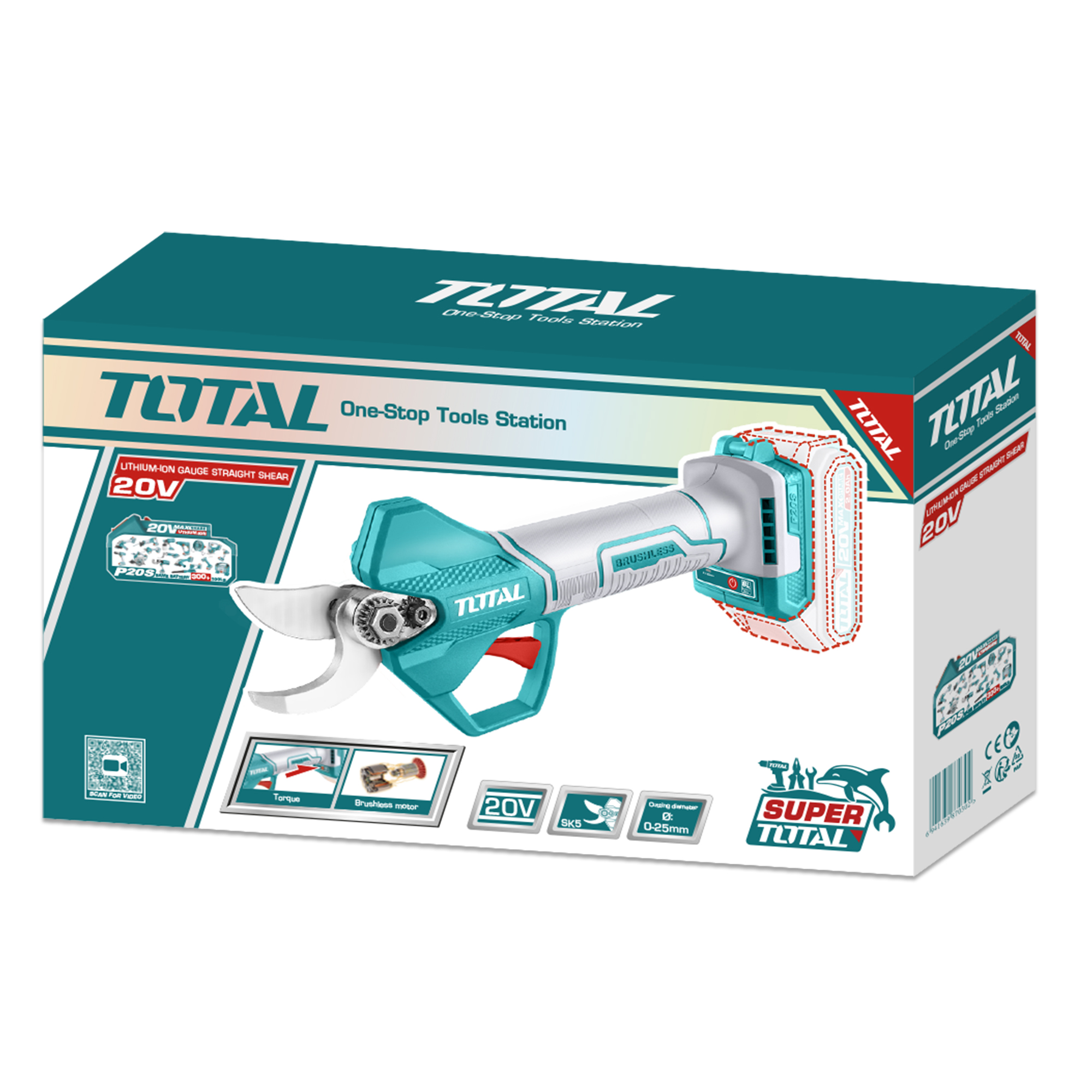 Tesoura de poda brushless a bateria TSSLI20258 | 20 V